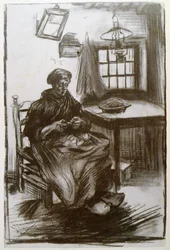 Woman Shelling Peas
